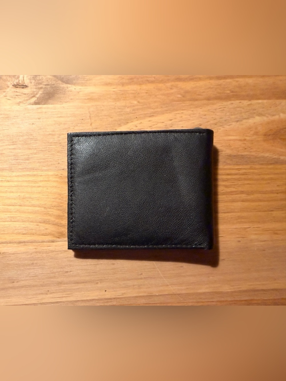 Classic Black Leather Bi-Fold Wallet for Men